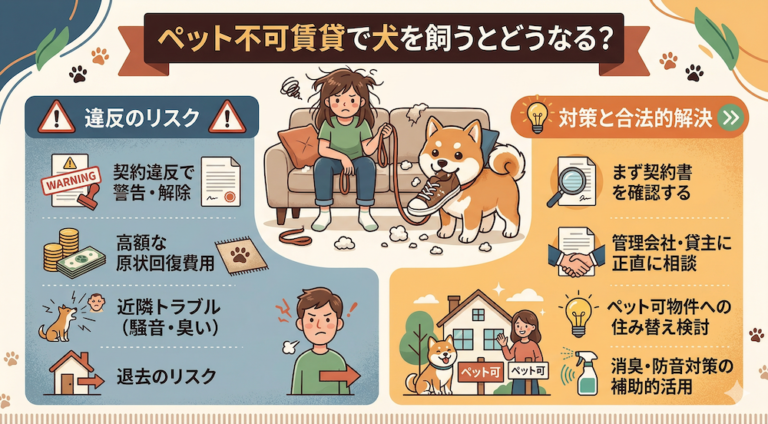 ペット不可賃貸で犬を飼うとどうなる？違反のリスクと対策