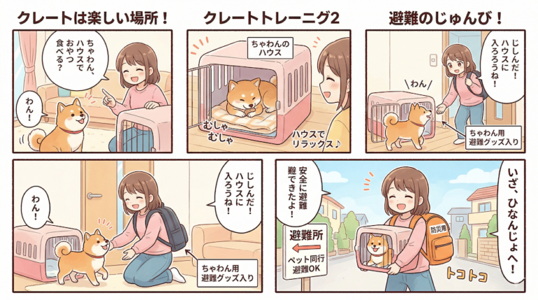 ペットのための防災訓練マニュアル｜クレートトレーニングと避難練習