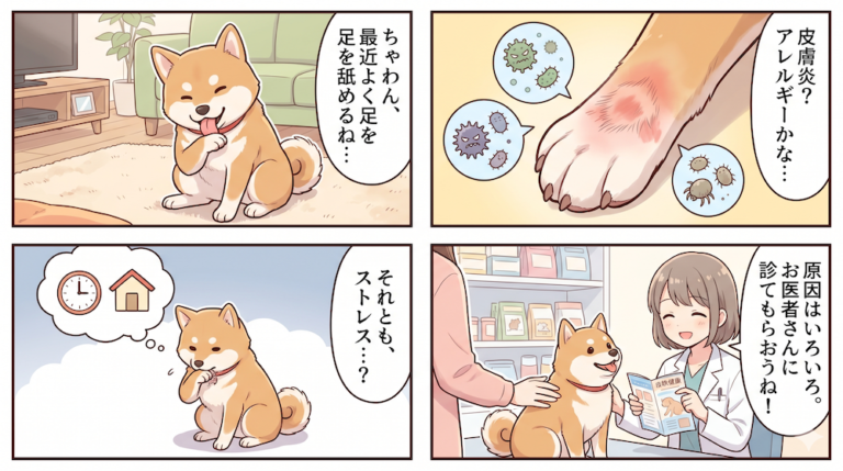 犬が足を舐める原因と対処法｜皮膚炎・アレルギー・ストレスの見分け方