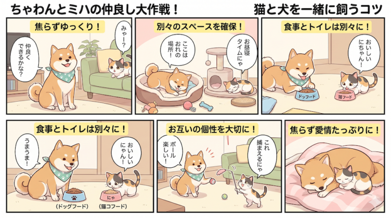 猫と犬を一緒に飼うコツ｜相性のいい組み合わせと仲良くさせる段階的な手順