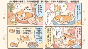 犬の睡眠の秘密｜1日何時間必要？夢は見る？年齢・犬種別の正しい睡眠管理