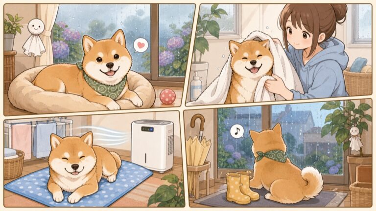 犬の雨の日の過ごし方と湿気対策｜梅雨時期の注意点