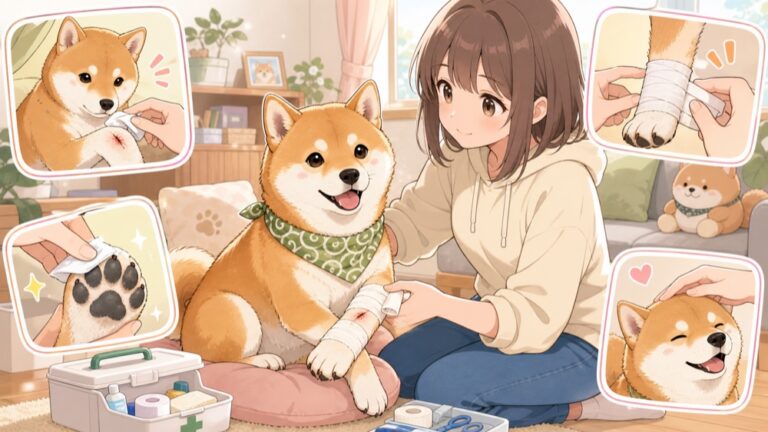 犬の傷の応急処置｜切り傷・擦り傷・肉球と止血・包帯の巻き方
