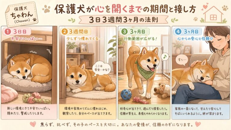 保護犬が心を開くまでの期間と接し方｜3日3週間3ヶ月の法則
