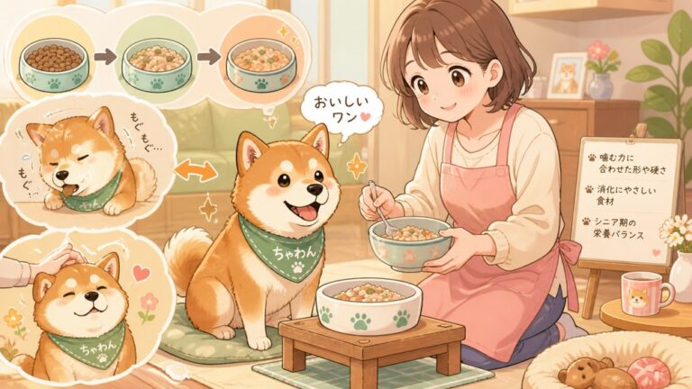 シニア犬の食事の切り替え方｜噛む力と消化に合わせた選び方