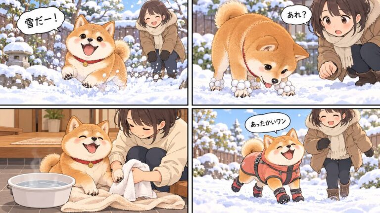 犬の雪遊びは大丈夫？雪を食べる危険・足の雪玉・低体温に気をつけたい注意点