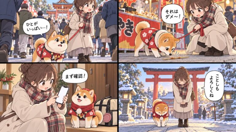 犬と初詣に行ける？ペット同伴の参拝マナーと混雑・寒さ・誤食の注意点